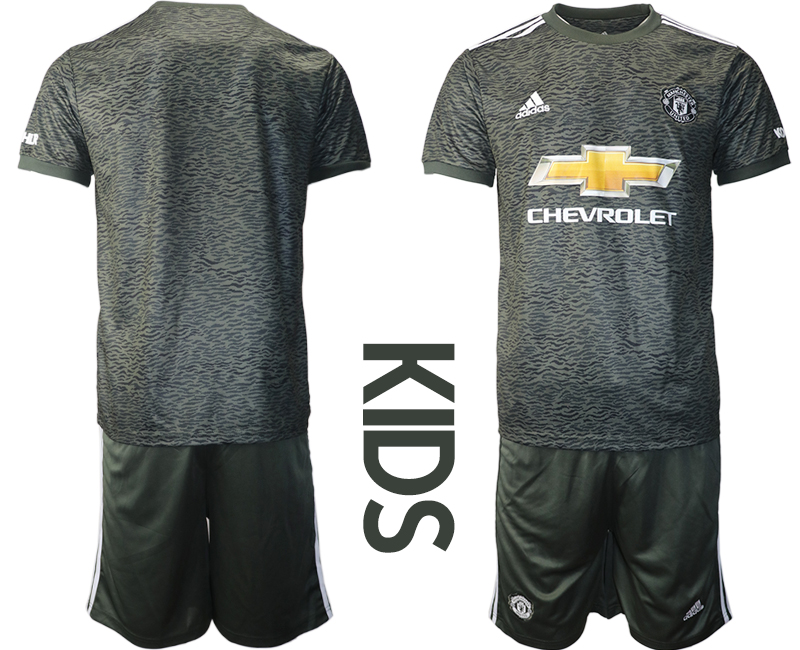 Youth 2020-2021 club Manchester United away blank black Soccer Jerseys